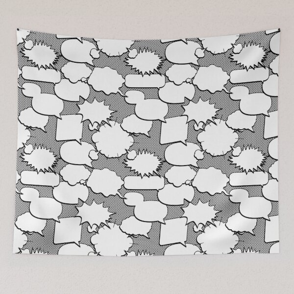 Item preview, Speech Bubble Pattern Black and White designed and sold by ianablakeman.