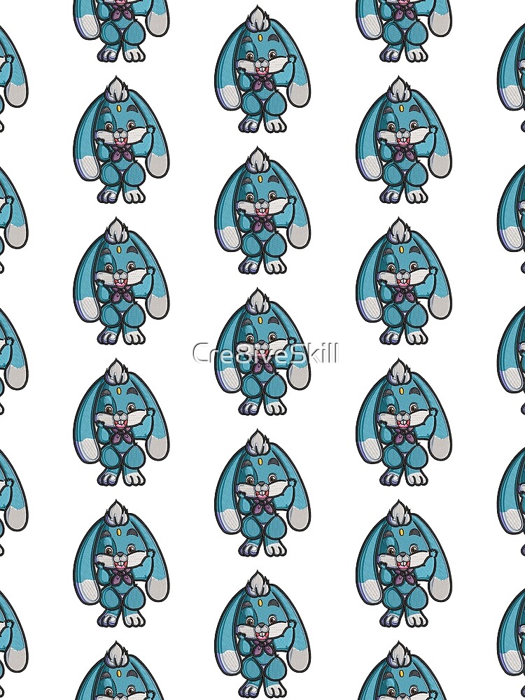 Thumbnail 3 of 3, Scarf, Blue Rabbit Embroidery Design designed and sold by Cre8iveSkill.