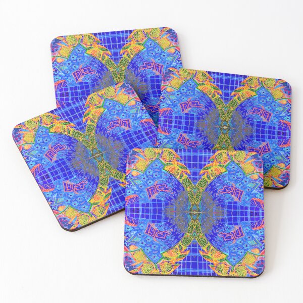 Item preview, blue sarong with flower circles designed and sold by Nickdavisinghe.