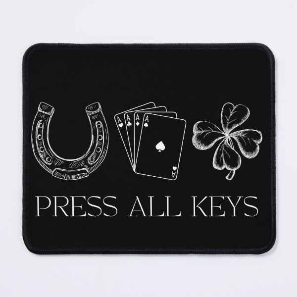 Item preview, Luck symbols, horseshoe, 4 leaf clover, ace cards, press all the keys designed and sold by FeyzaAydin.