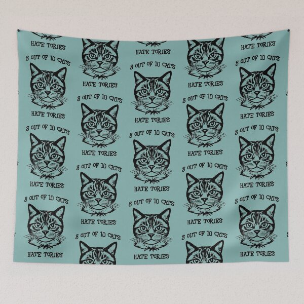 Item preview, 8 out of 10 cats hate Tories (black) designed and sold by SolidEarthArt.