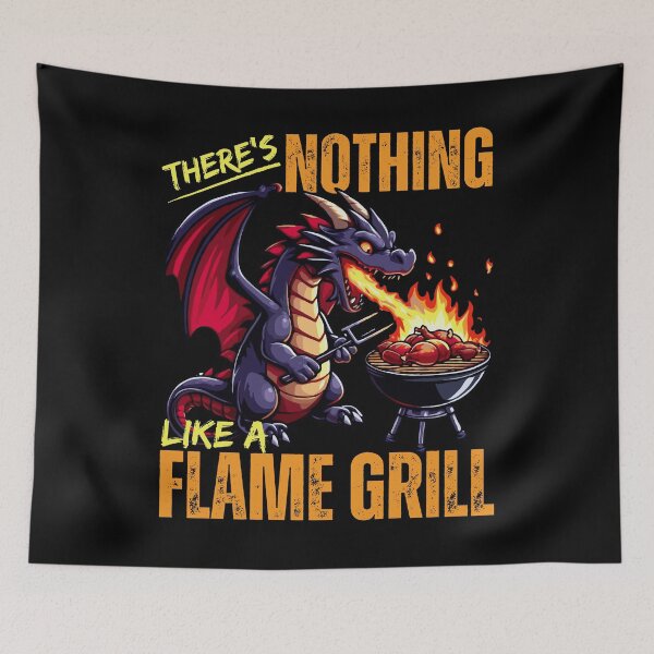 Item preview, Nothing Like A Flame Grill |Funny Cool Dragon At A BBQ designed and sold by McThingummy.