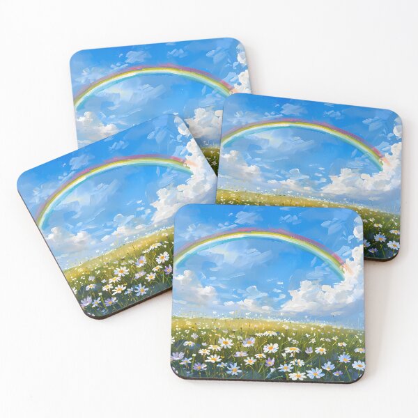 Item preview, Rainbow Over A Daisy Meadow designed and sold by sakurashorty.
