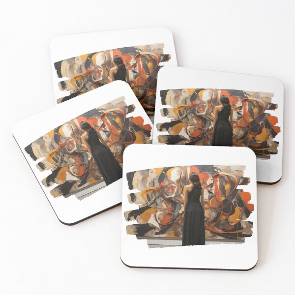 Item preview, Beautiful Woman Looking At Abstract Impressionist Art 1 designed and sold by Jason123za.