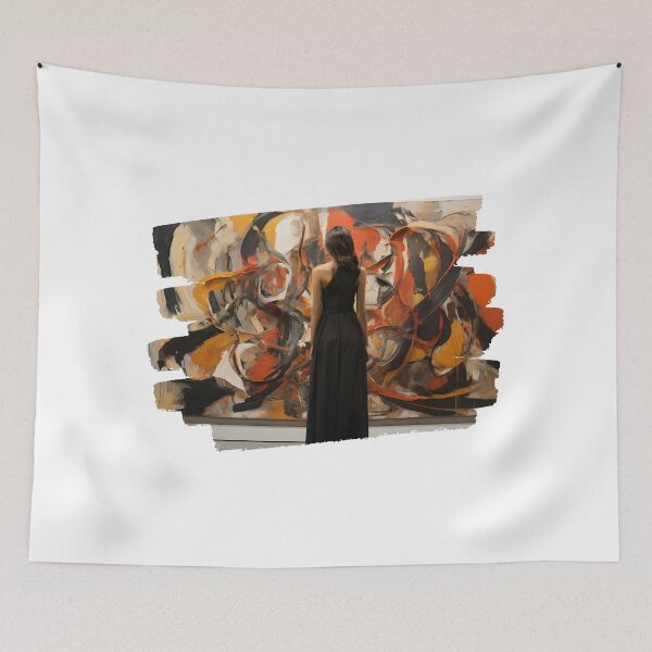 Item preview, Beautiful Woman Looking At Abstract Impressionist Art 1 designed and sold by Jason123za.