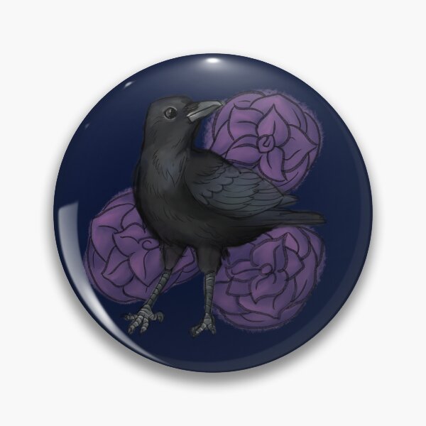 Item preview, Carrion Crow with Purple Roses designed and sold by ChronicCrafting.