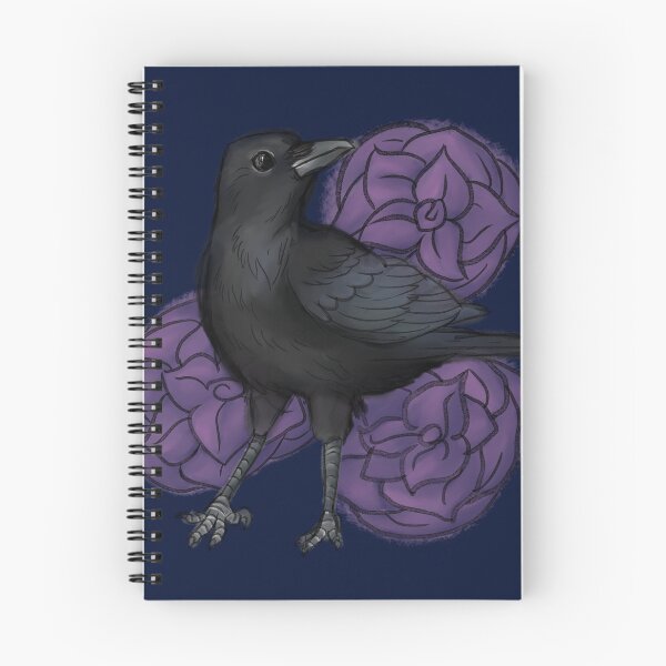 Item preview, Carrion Crow with Purple Roses designed and sold by ChronicCrafting.