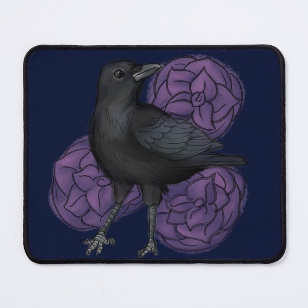 Item preview, Carrion Crow with Purple Roses designed and sold by ChronicCrafting.