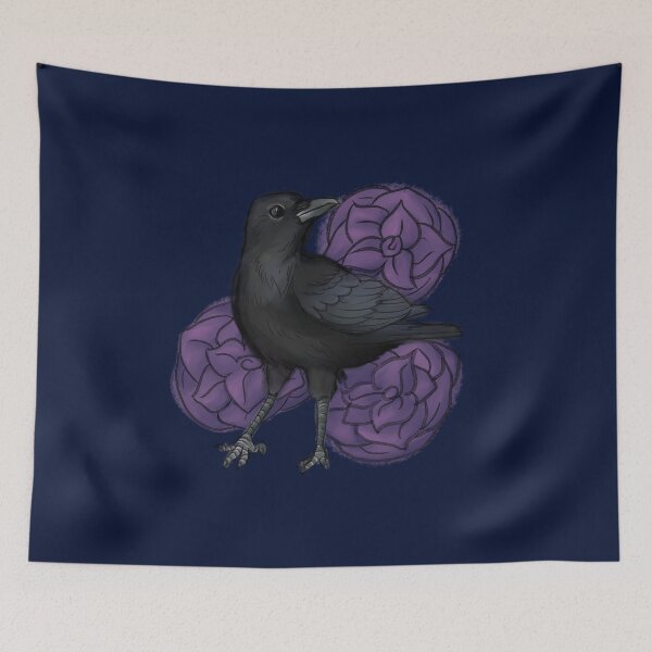 Item preview, Carrion Crow with Purple Roses designed and sold by ChronicCrafting.