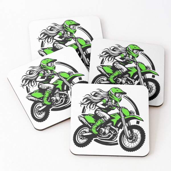 Item preview, Green MotoCross Girl, Woman on motorcycle, Girl on Dirt Bike designed and sold by Cr320.