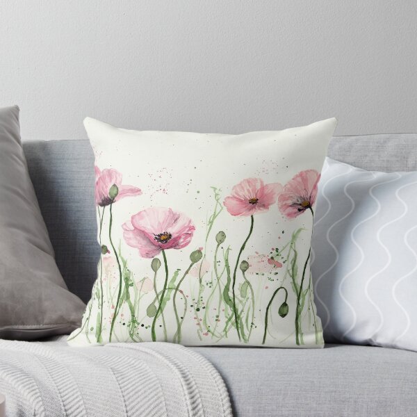 Item preview, Flower meadow with giant poppy in watercolor designed and sold by Cacatuart.