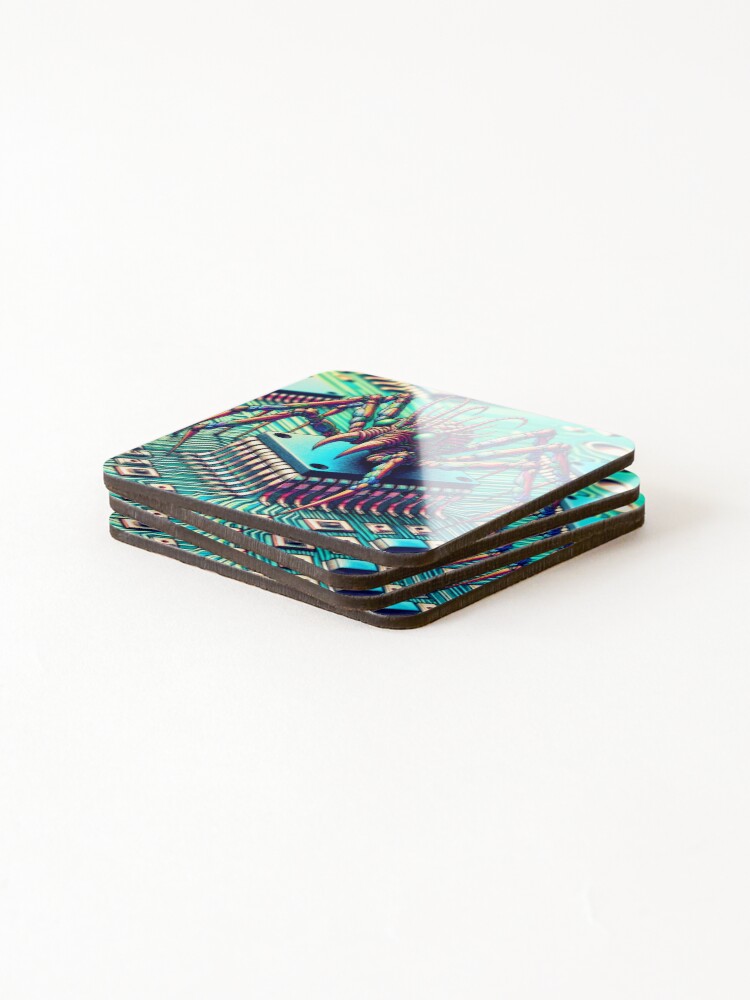 Thumbnail 4 of 5, Coasters (Set of 4), Computer Bug designed and sold by M-Y-A-R-T-.