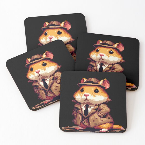 Item preview, Detective hamster pixel art designed and sold by LandPol.