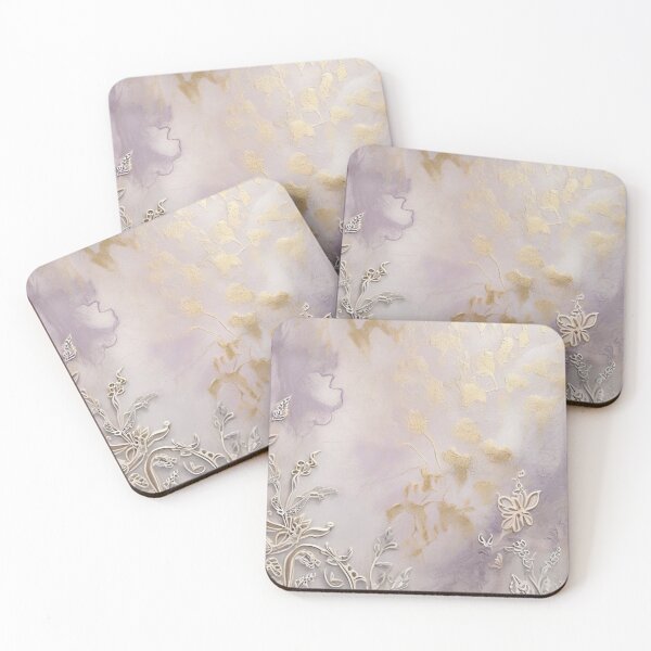 Item preview, A Stunning Blend of Floral Luxury in Gold and Lavender designed and sold by roon-ai.