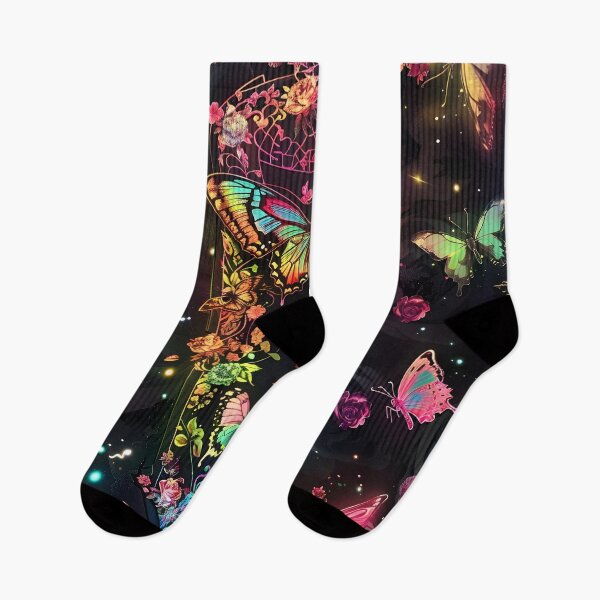 Item preview, Neon butterfly collage print designed and sold by dcrc.
