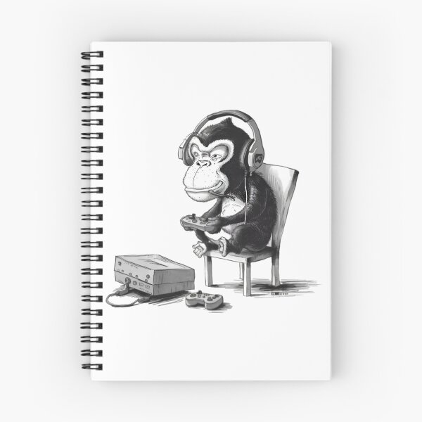 Item preview, Monkey plays video games, FunnyFits, FunnyFits70, Humor, Silly, bananas, gaming, Funny, Monkey,  designed and sold by FunnyFits70.