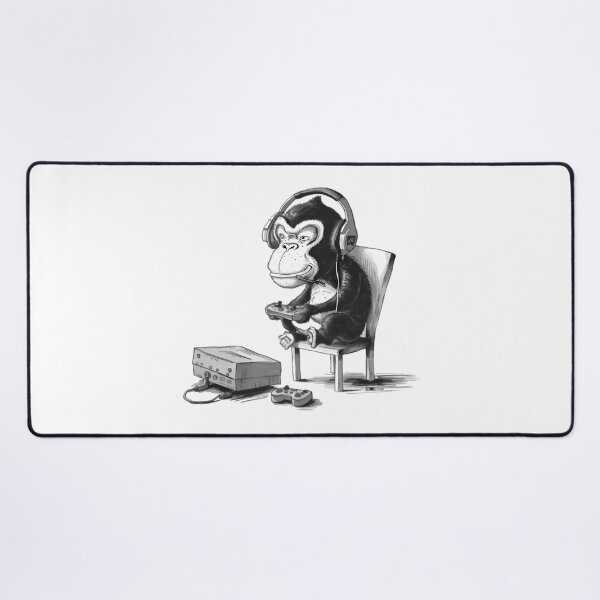 Item preview, Monkey plays video games, FunnyFits, FunnyFits70, Humor, Silly, bananas, gaming, Funny, Monkey,  designed and sold by FunnyFits70.