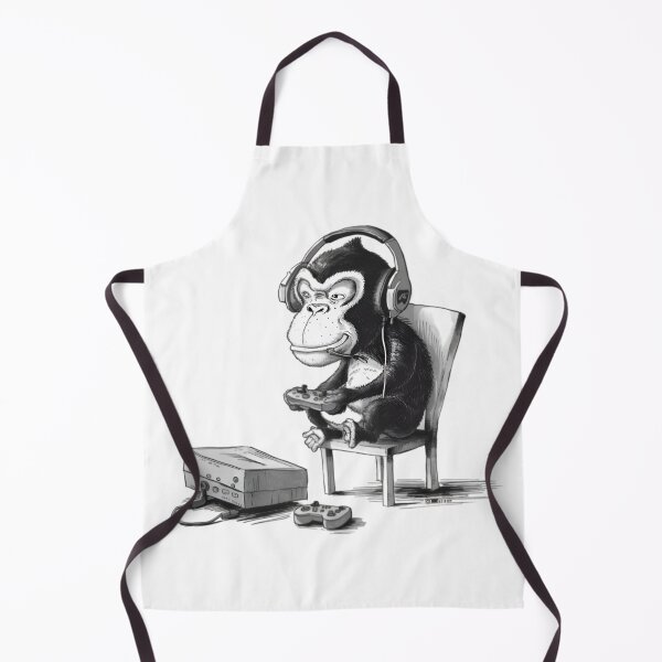 Item preview, Monkey plays video games, FunnyFits, FunnyFits70, Humor, Silly, bananas, gaming, Funny, Monkey, designed and sold by FunnyFits70.