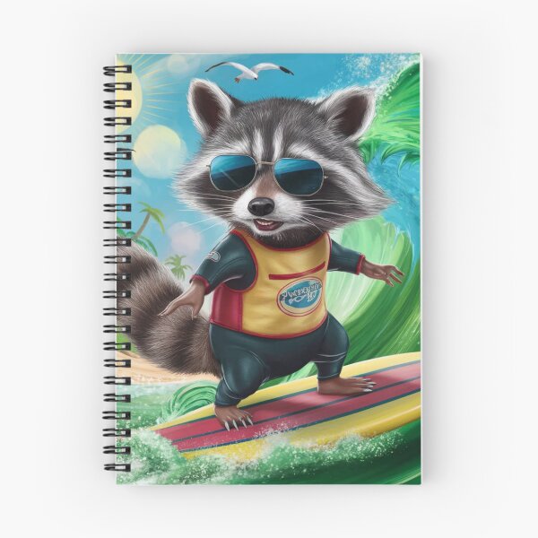 Item preview, "RACCOON SURFING ". Funny mapache  designed and sold by Obinne.
