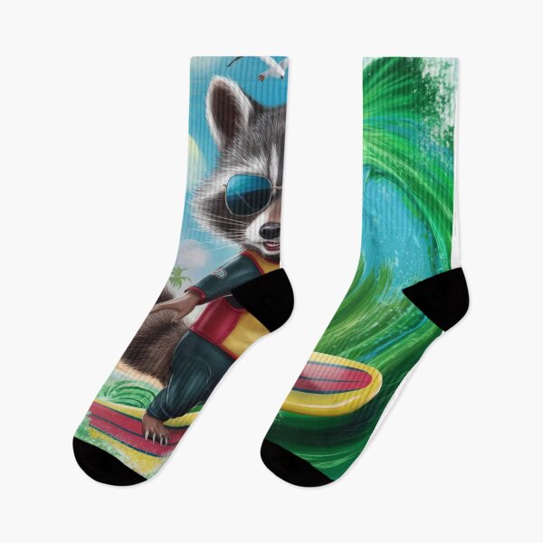 Item preview, "RACCOON SURFING ". Funny mapache  designed and sold by Obinne.