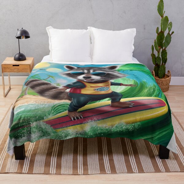 Item preview, "RACCOON SURFING ". Funny mapache  designed and sold by Obinne.