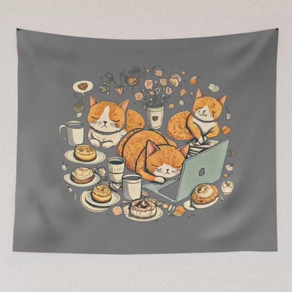 Item preview, Cat Cafe Dreams (Cat Lover Gift) designed and sold by Mahe Jabeen.