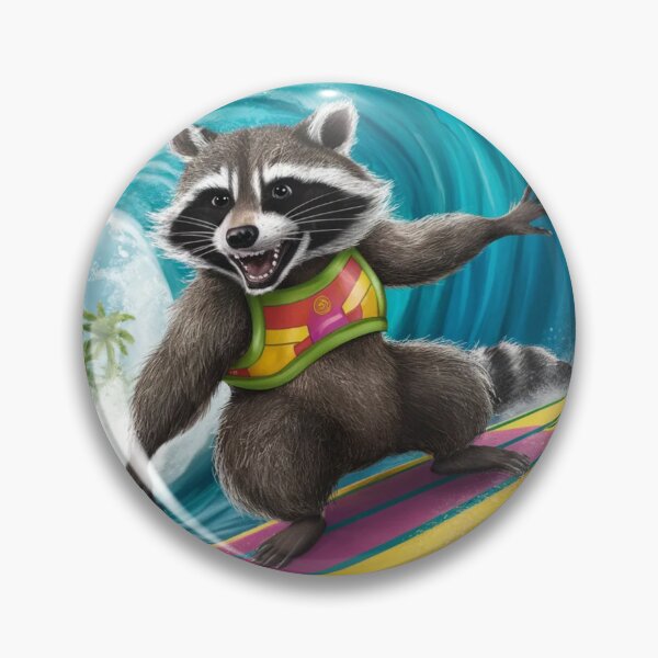 Item preview, "MAPACHE SURFING " RACCOON SURFING LOVER  designed and sold by Obinne.