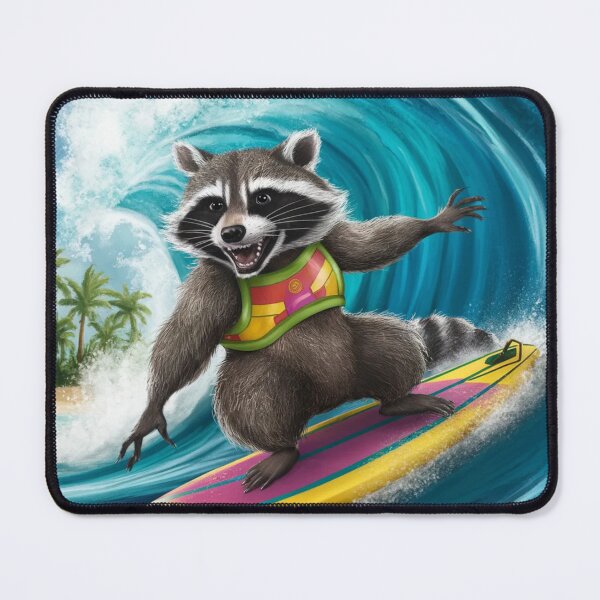 Item preview, "MAPACHE SURFING " RACCOON SURFING LOVER  designed and sold by Obinne.