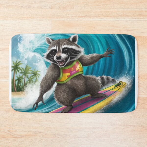 Item preview, "MAPACHE SURFING " RACCOON SURFING LOVER  designed and sold by Obinne.
