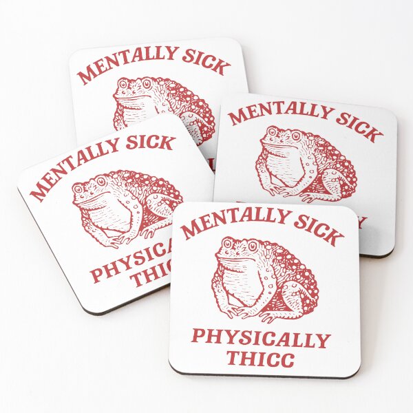 Item preview, Quirky Chubby Red Frog Design - Mentally Sick Physically Thicc - Funny Animal Graphic designed and sold by SickStyleShop.