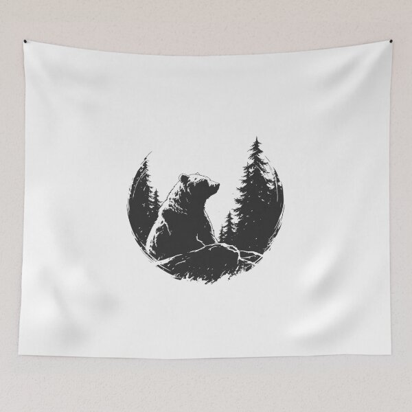 Item preview, Silhouette black and white bear // Aesthetic bear // bear Portrait // yin yang designed and sold by SMARTKIT  DESIGNAGENCY.