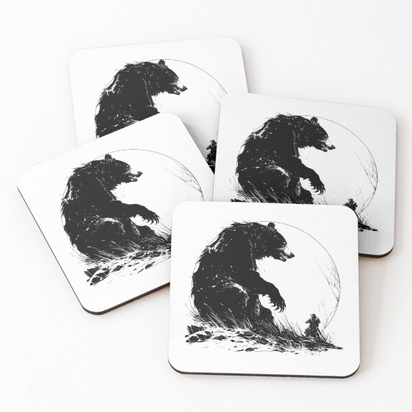Artikelvorschau, Silhouette schwarz-weißer Bär // Ästhetischer Bär // Bärenporträt // Yin Yang entworfen und verkauft von SMARTKIT DESIGNAGENCY.