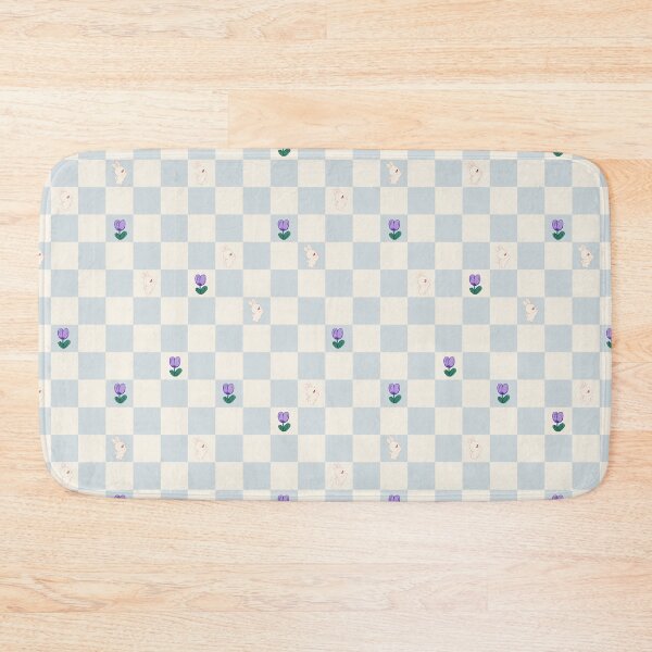 Item preview, Checkered Pattern with Tulips and Rabbits designed and sold by thanhmaiids96.
