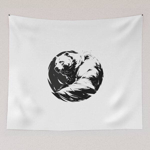 Item preview, Silhouette black and white bear // Aesthetic bear // bear Portrait // yin yang designed and sold by SMARTKIT  DESIGNAGENCY.