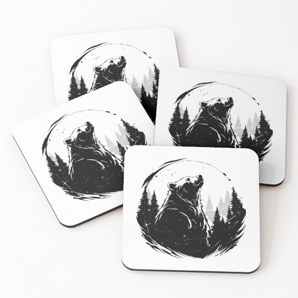 Item preview, Silhouette black and white bear // Aesthetic bear // bear Portrait // yin yang designed and sold by SMARTKIT  DESIGNAGENCY.