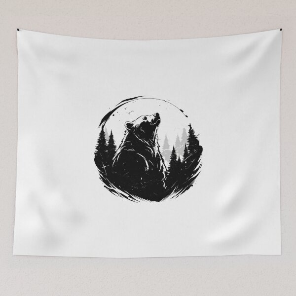 Item preview, Silhouette black and white bear // Aesthetic bear // bear Portrait // yin yang designed and sold by SMARTKIT  DESIGNAGENCY.