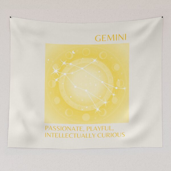 Item preview, Gemini, Gemini Sign, Gemini Zodiac, Yellow Aura Gradient designed and sold by Magic Love Art Print.