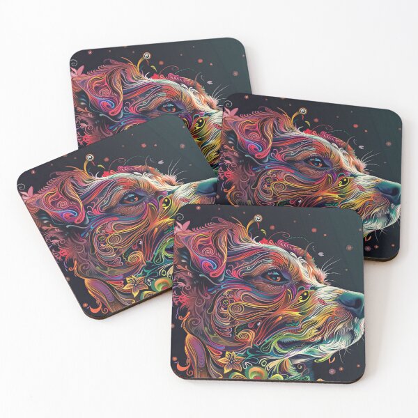 Item preview, Psychedelic Rough Coated Fox Terrier designed and sold by OccultDreams.