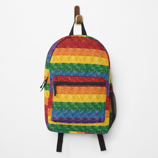 Item preview, Batik Textured Pride Flag with Gold Leaf Flecks designed and sold by thaneydesign.