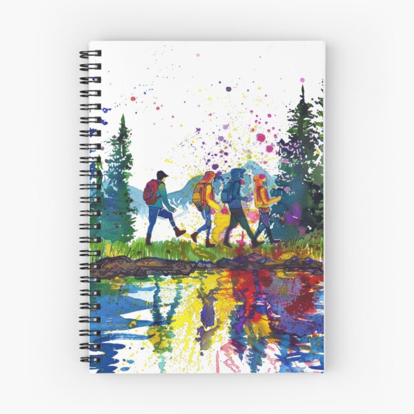 Item preview, Campers kicking splashes colour exploring Active Outdoors Inspired Art designed and sold by CDC40.