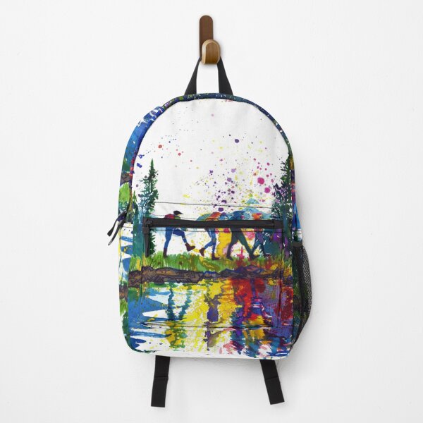 Item preview, Campers kicking splashes colour exploring Active Outdoors Inspired Art designed and sold by CDC40.