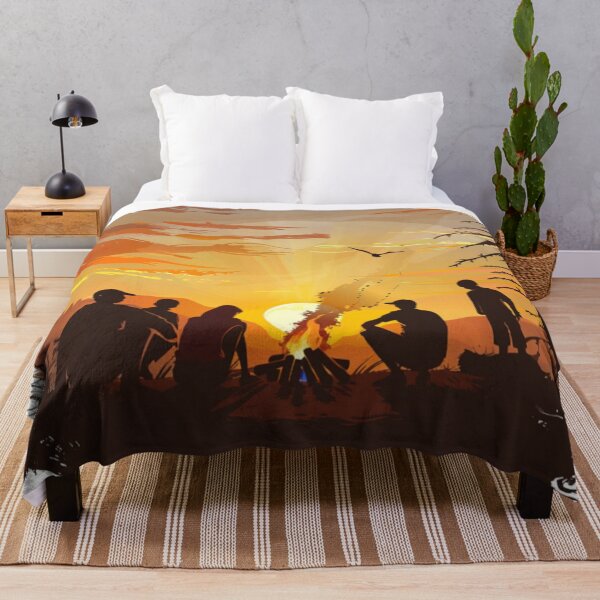 Artikelvorschau, Camper Sonnenuntergang Farbverlauf Hintergrund rund um Lagerfeuer Aktive Outdoor inspirierte Kunst entworfen und verkauft von CDC40.