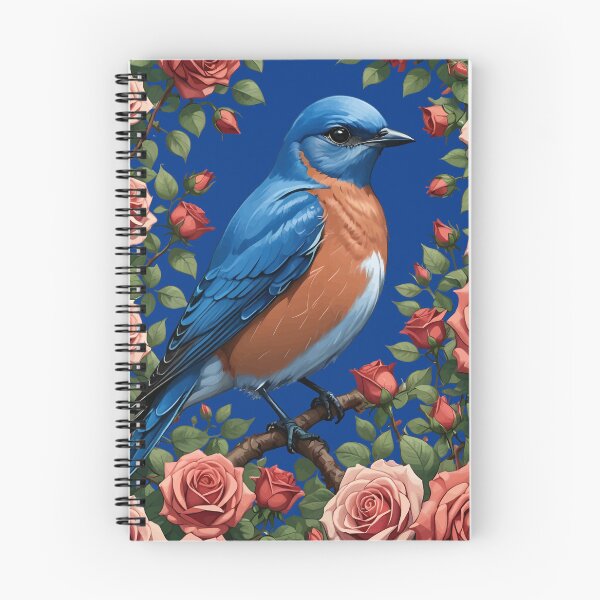 Item preview, An Eastern Bluebird Surrounded By New York Roses 1 designed and sold by taiche.