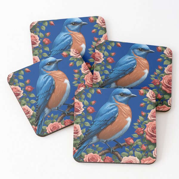 Item preview, An Eastern Bluebird Surrounded By New York Roses 1 designed and sold by taiche.