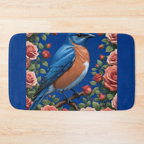 Item preview, An Eastern Bluebird Surrounded By New York Roses 1 designed and sold by taiche.