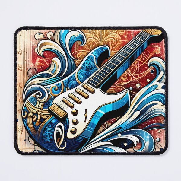 Item preview, Melodic Waves,a highly stylized illustration of an electric guitar  designed and sold by aminz4.