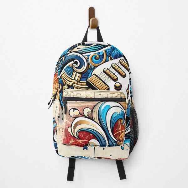 Item preview, Melodic Waves,a highly stylized illustration of an electric guitar designed and sold by aminz4.