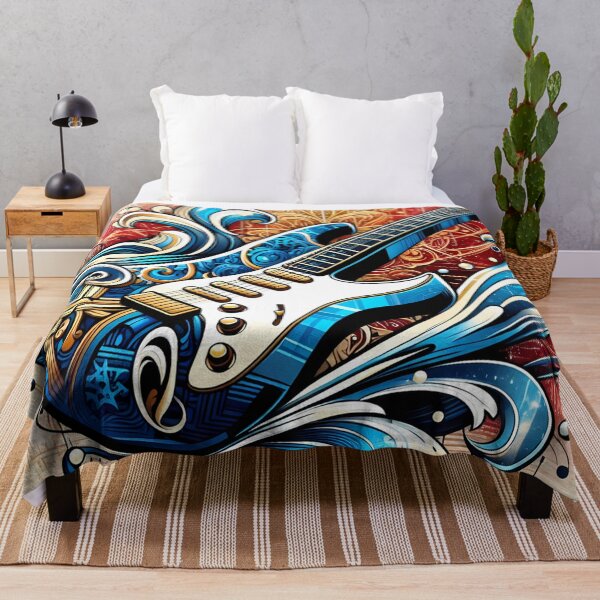Item preview, Melodic Waves,a highly stylized illustration of an electric guitar designed and sold by aminz4.