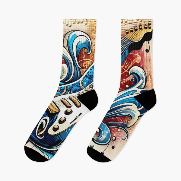 Item preview, Melodic Waves,a highly stylized illustration of an electric guitar  designed and sold by aminz4.