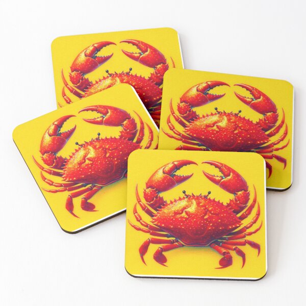 Item preview, Red Crab On Yellow Kitchen Restaurant Wall Decor designed and sold by CL JOHNSON.